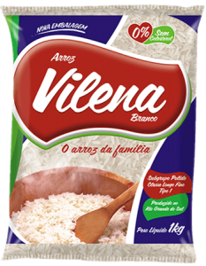 Pacote de arroz da marca Vilena