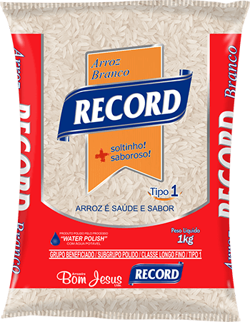 Imagem do Pacote de 1kg do Arroz Branco da marca Record